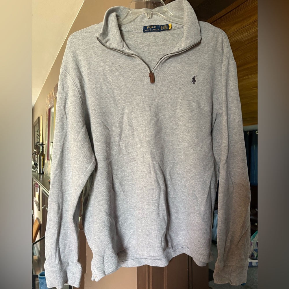 Ralph Lauren Light Gray Quarter Zip Sweater